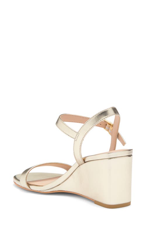 Stuart Weitzman Dancer Wedge Sandal In Platino