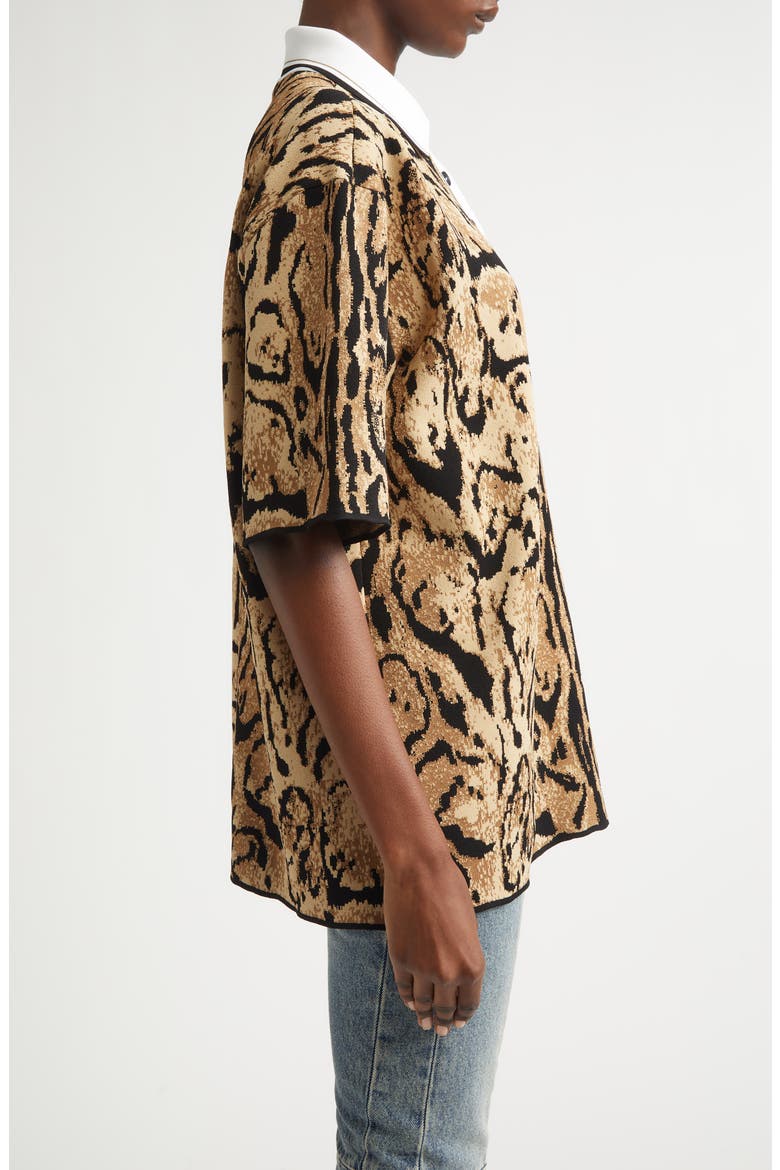 Cloud Leopard Polo Sweater, Alternate, color, BEIGE MULTICOLOR