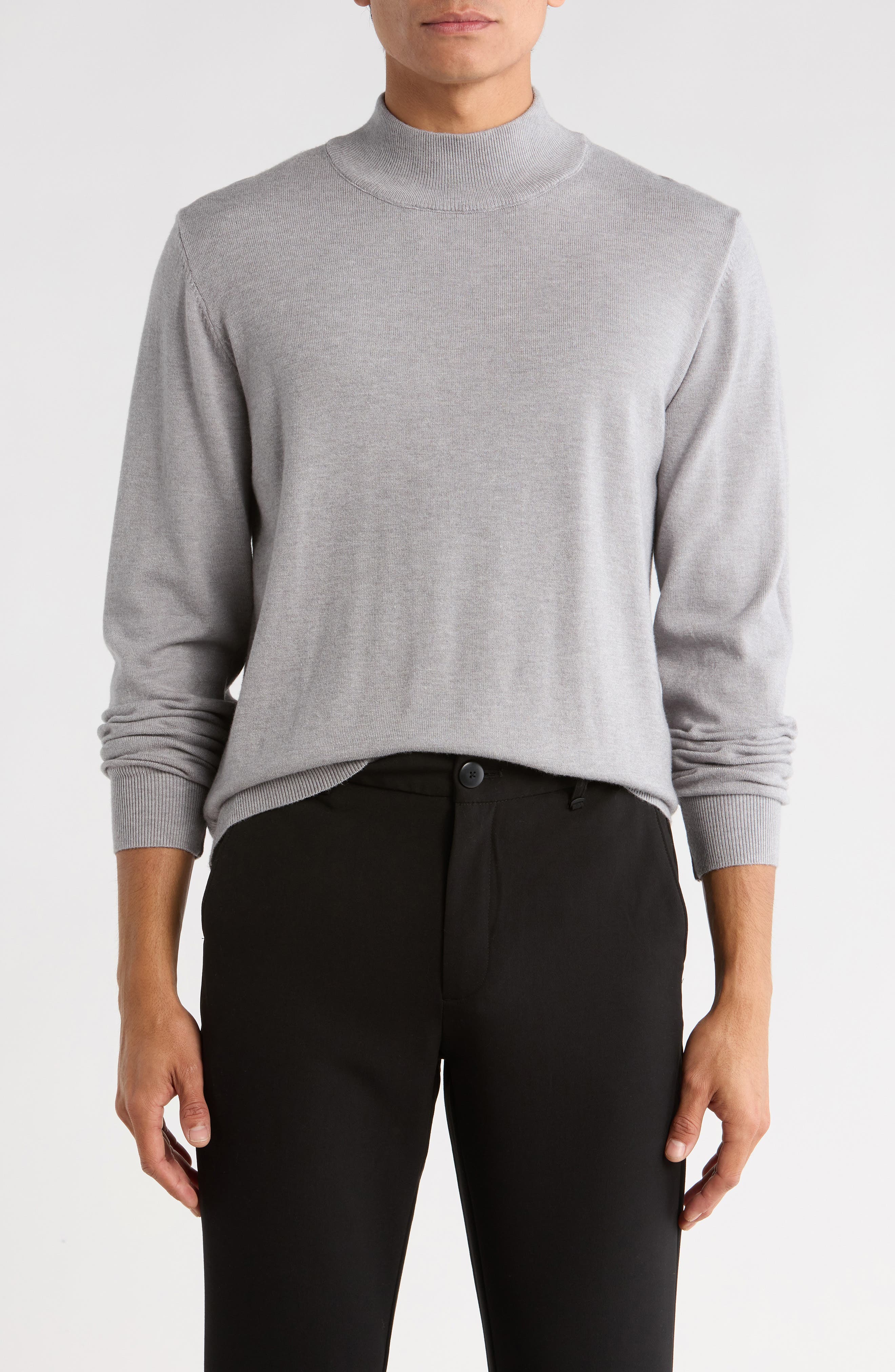T.R. PREMIUM Slim Fit Mock Neck Sweater