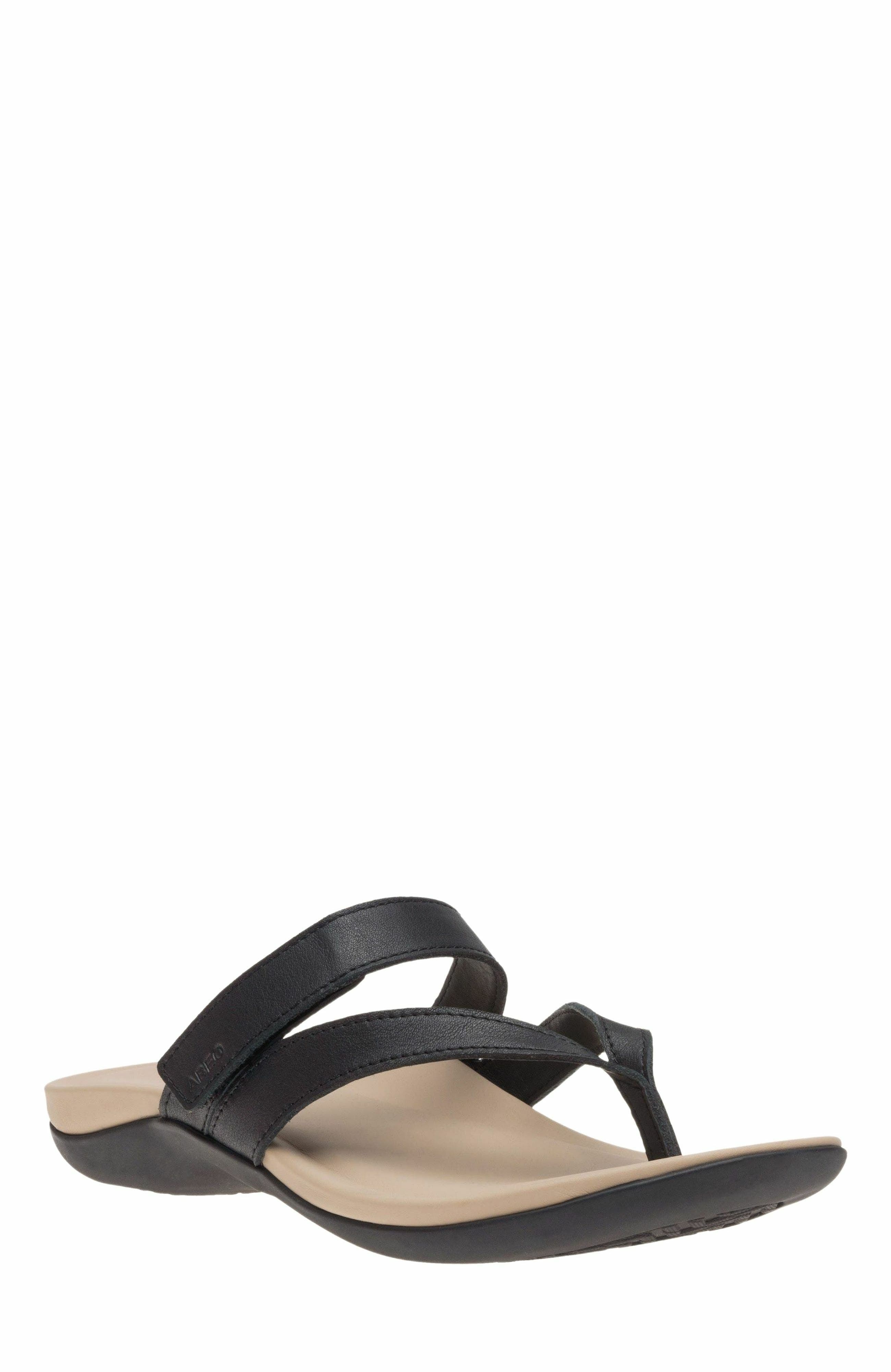 ABEO Oasis Thong Sandal, Main, color, Black Majestic - Metatarsal