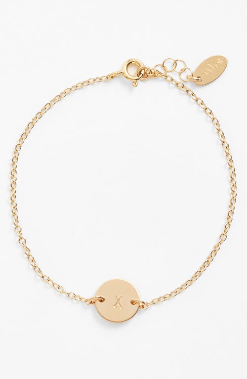 Nashelle Initial Mini Disc Bracelet in 14K Gold Fill X 