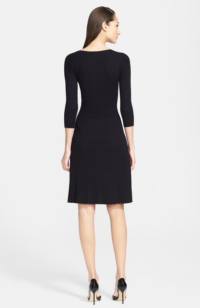 Armani Collezioni Rib Knit A-Line Dress, Alternate, color, 