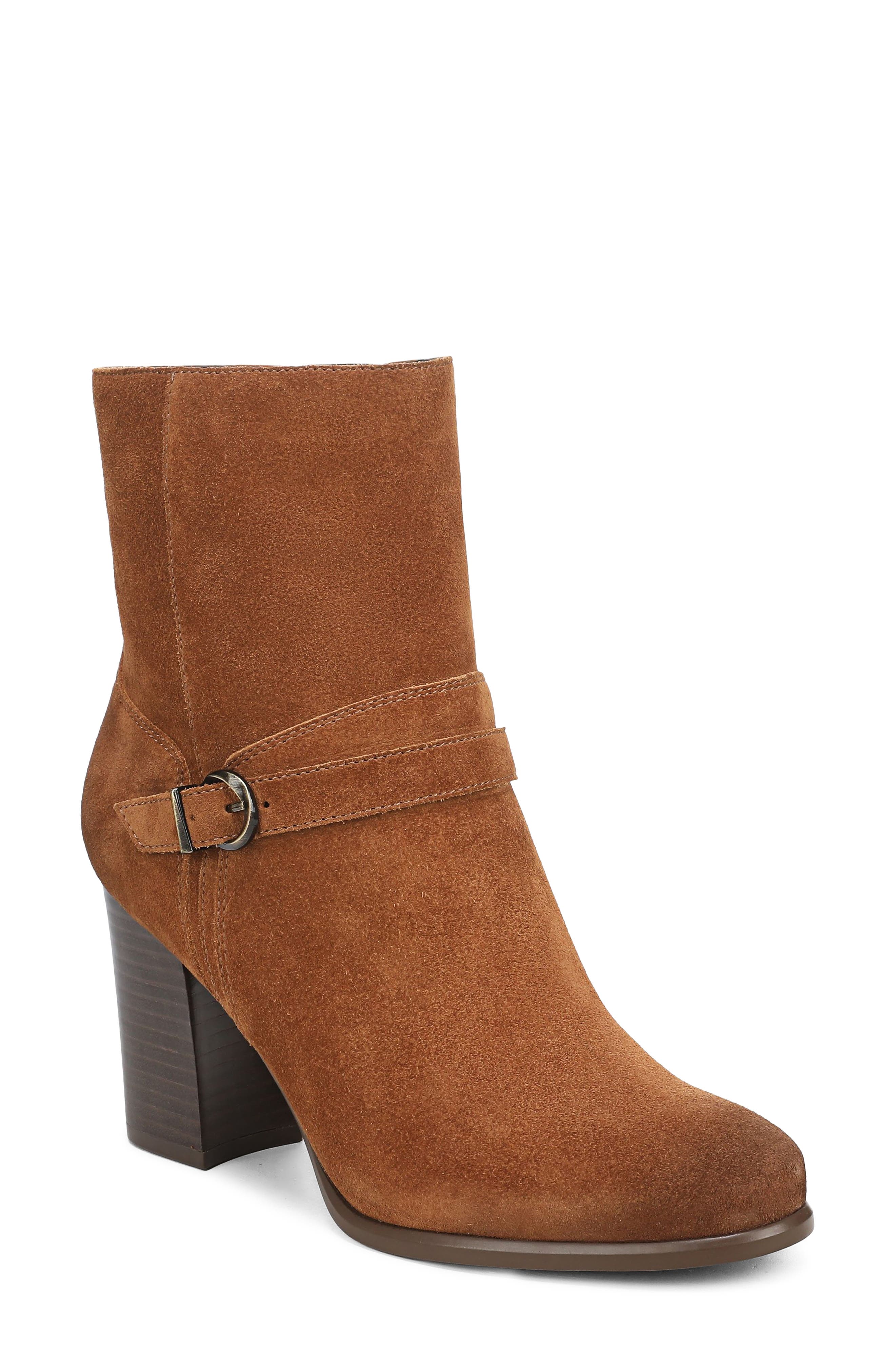 Leighton Leather Bootie, Main, color, DARK CHESTNUT SUEDE