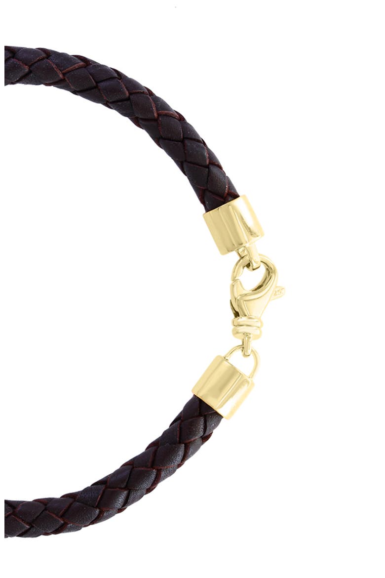 Braided Leather Bracelet, Alternate, color, BLACK