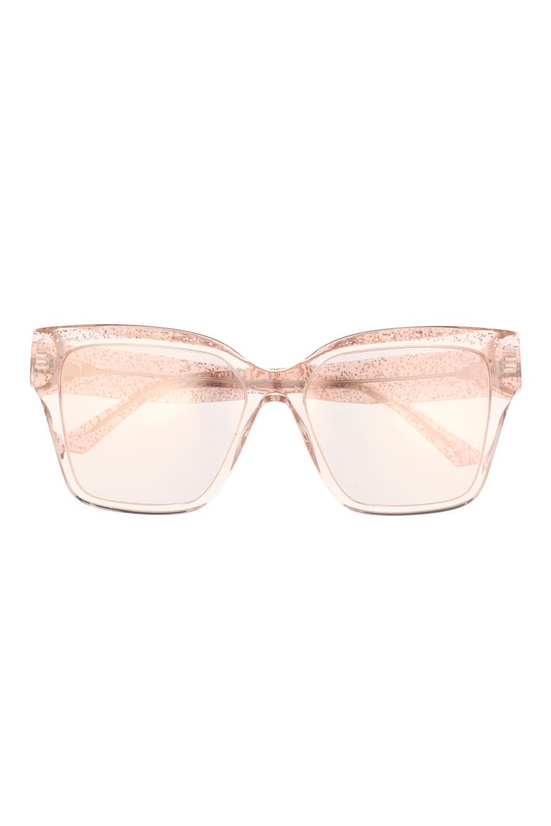 55mm Pillow Sunglasses, Main, color, ROSE GOLD