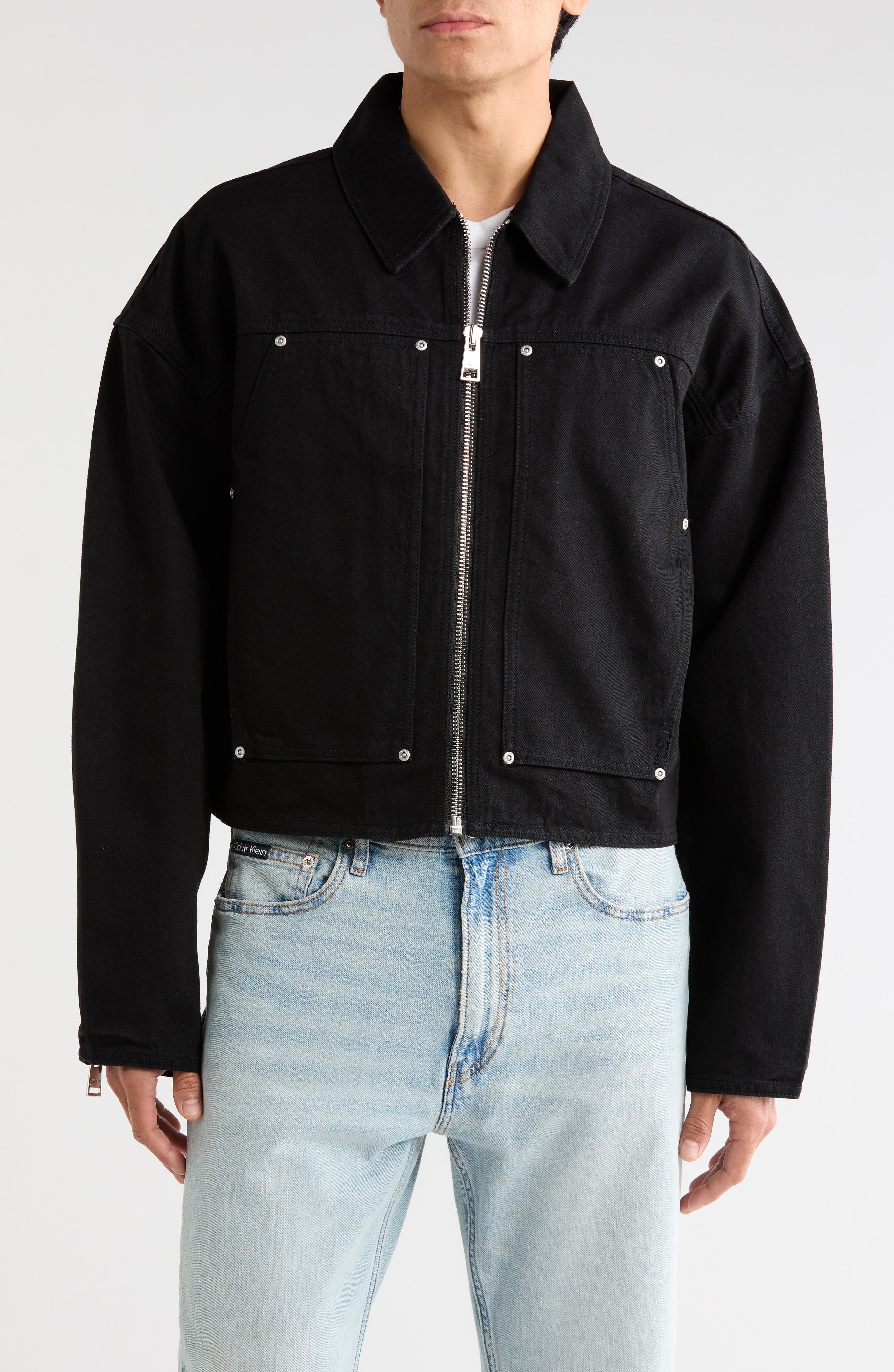 PURPLE BRAND Cropped Carpenter Jacket