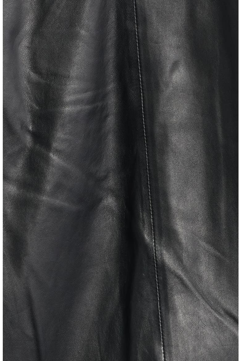 Kylie Oversized Leather Bomber Jacket, Alternate, color, BLACK