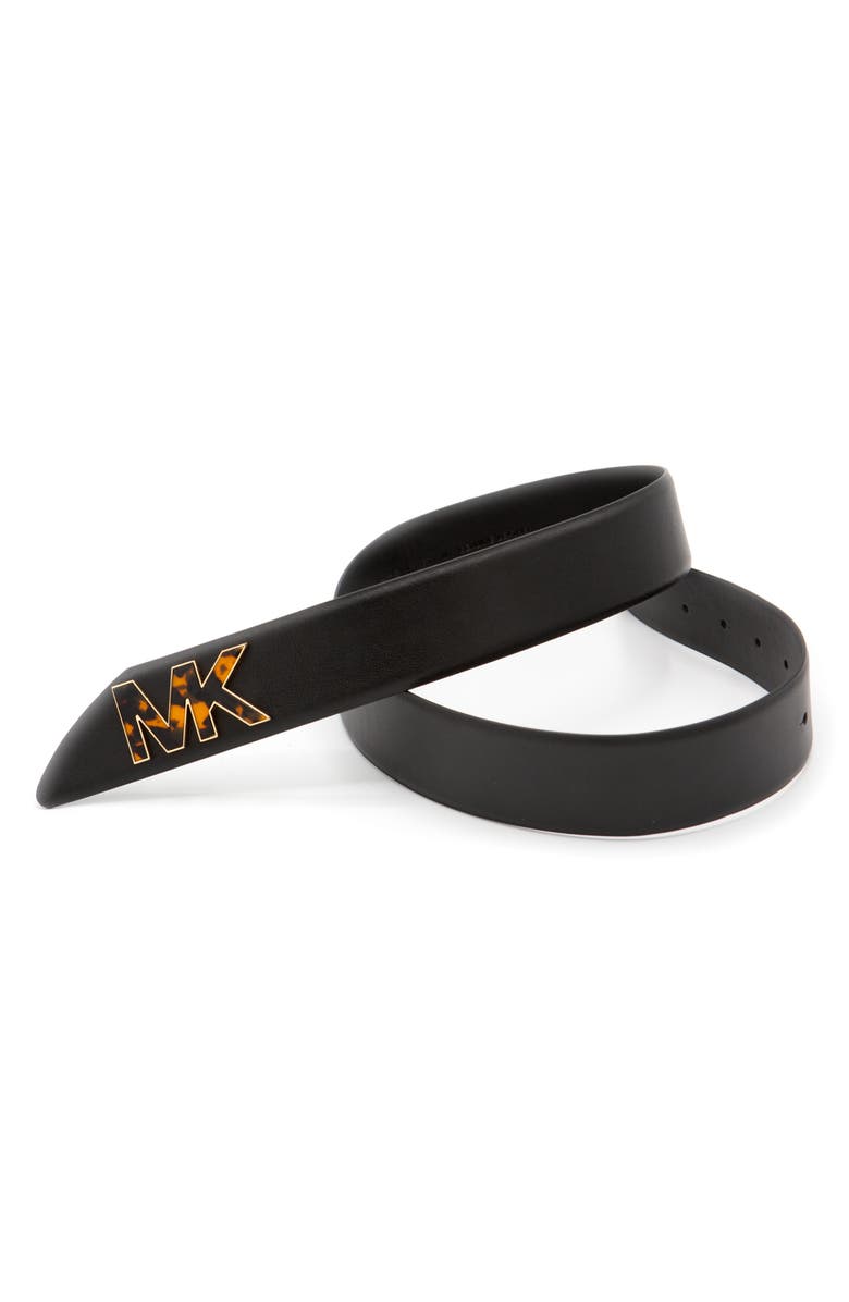 KORS Michael Kors Logo Hardware Leather Belt, Alternate, color, 