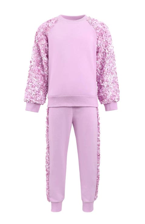Lavender Sequin Joggers Set