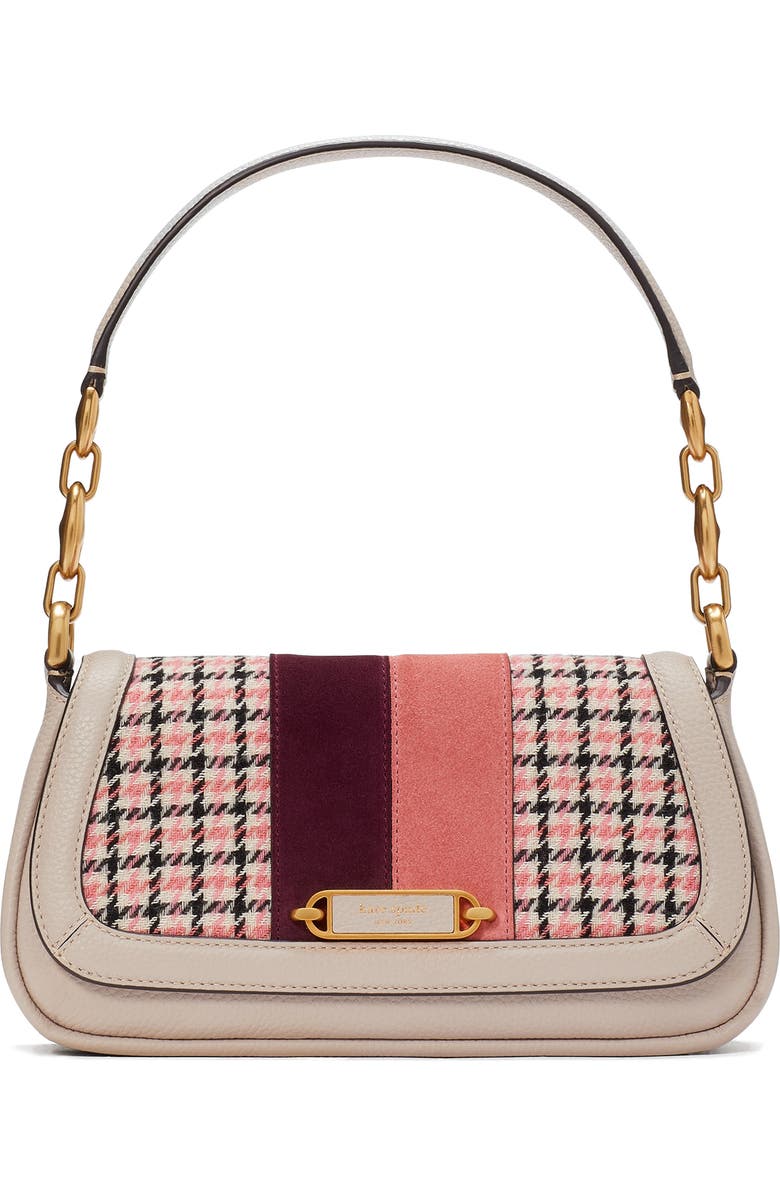 Kate Spade New York gramercy racing stripe leather shoulder bag, Main, color,