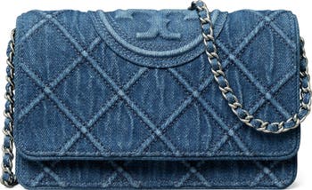 Fleming Soft Denim Wallet on a Chain