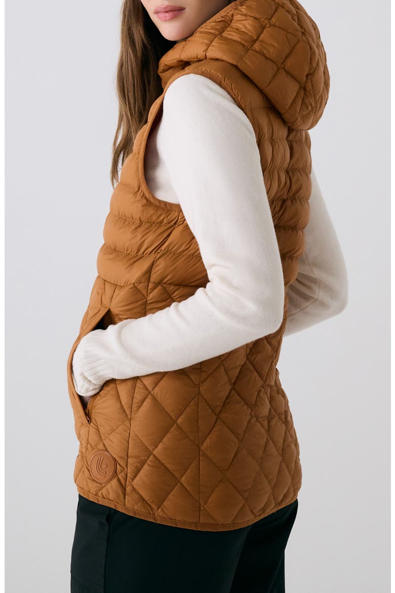 The Base Water Repellent Insulated Hooded Vest, Alternate, color, GINGER