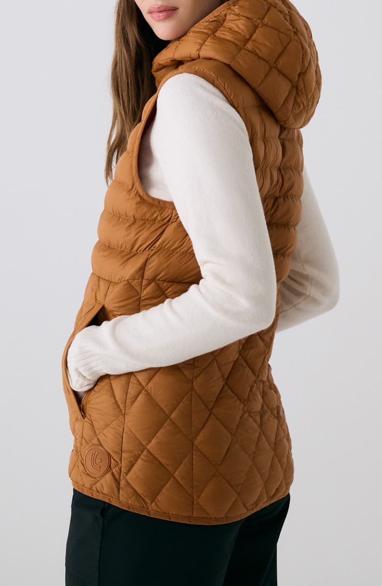 Lole The Base Water Repellent Insulated Hooded Vest, Alternate, color, Ginger