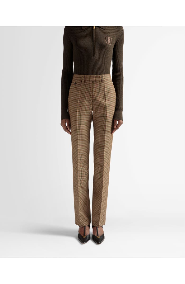 Bally Tailored Straight Leg Pants In Desert Wool, Alternate, color, Brown