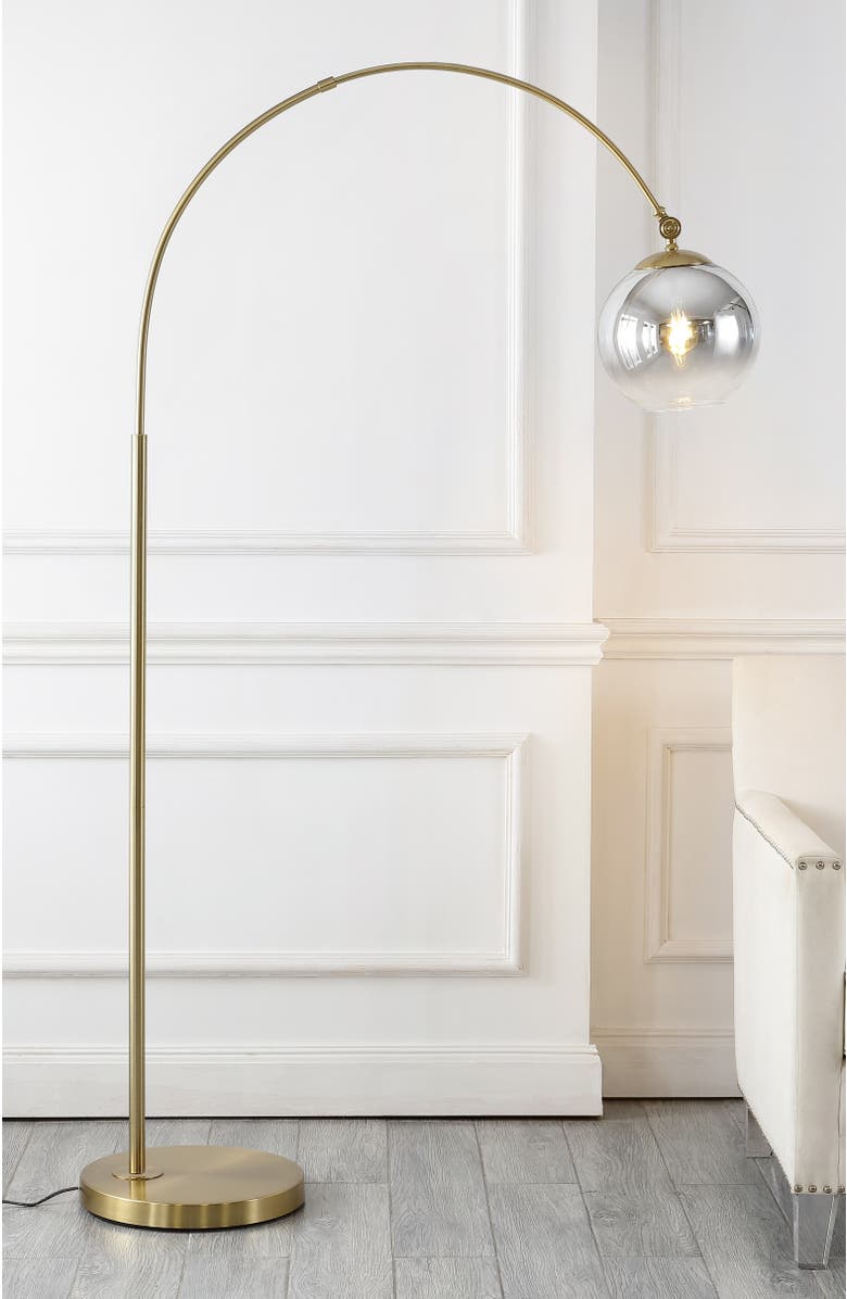 JONATHAN Y Nora 71" Coastal Vintage Iron LED Floor Lamp, Alternate, color, Brass Gold