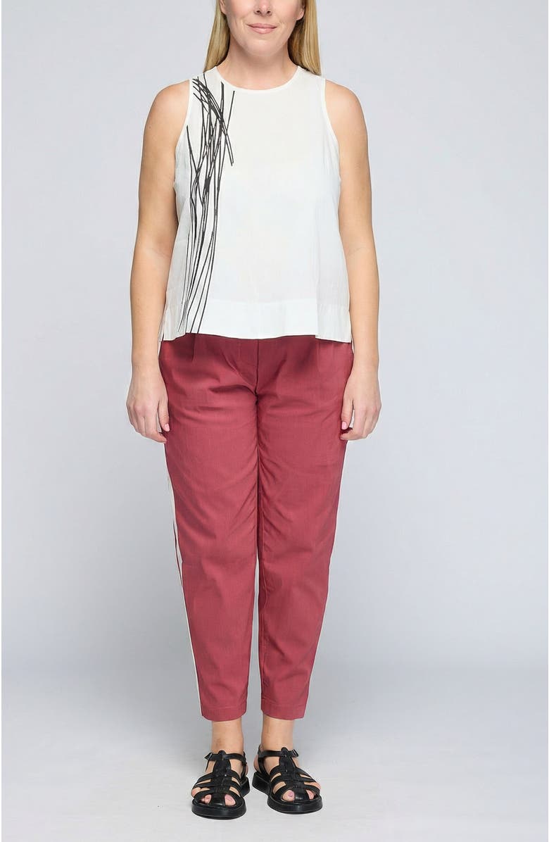 LUUKAA Jude Printed Poplin Top, Alternate, color, Ecru Black