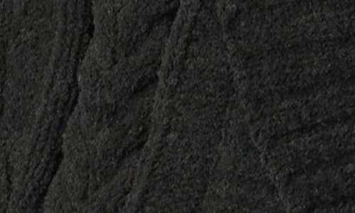 Pj Salvage Cozy Chenille Cable Knit Robe In Black