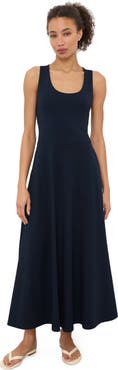 Pact Fit & Flare Open Back Maxi Dress Made With Organic Cotton