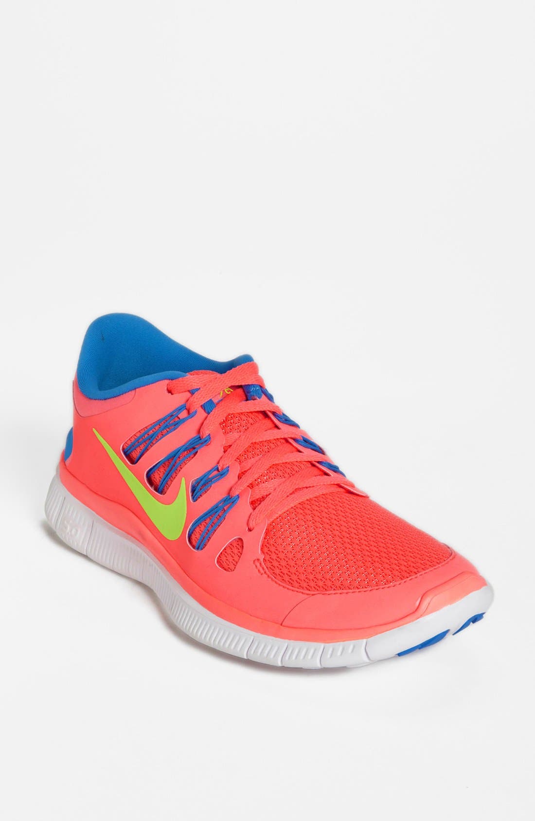 'Free 5.0' Running Shoe, Main, color, ATOMIC PINK/ LIME/ BLUE