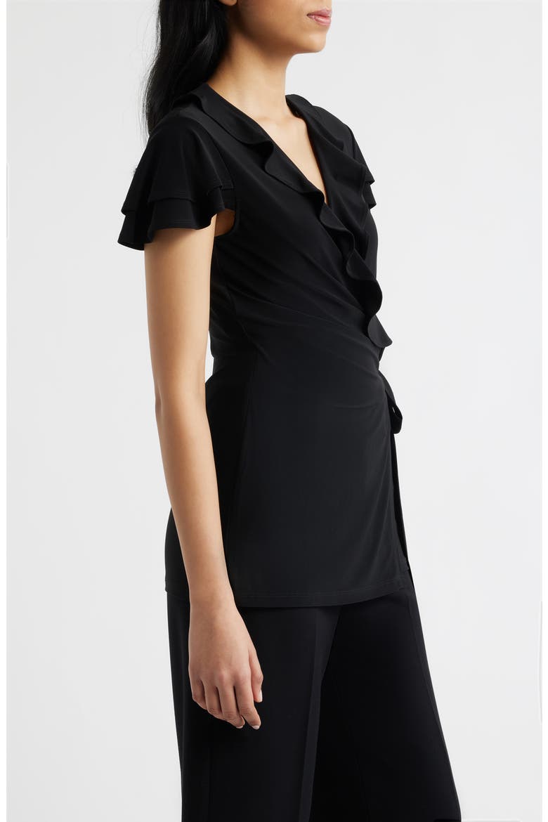 Ruffle Wrap Top, Alternate, color, ANNE BLACK