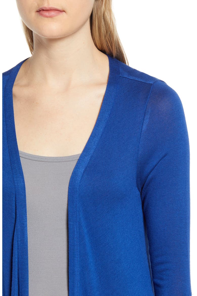 Mixed Media Cardigan, Alternate, color, INDIGO