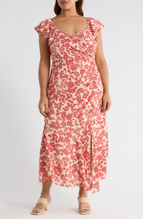 Nadia Ruched Maxi Dress (Plus)