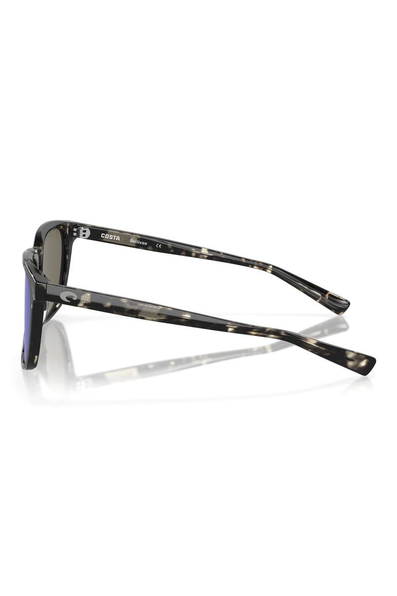 Sullivan 53mm Mirrored Square Sunglasses, Alternate, color, SHINY BLACK