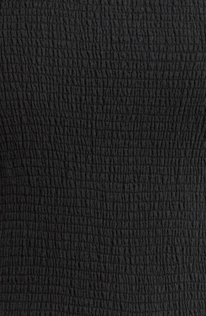 Elan Strapless Smocked Bodice Cotton Gauze Cover-Up Jumpsuit, Alternate, color, Black