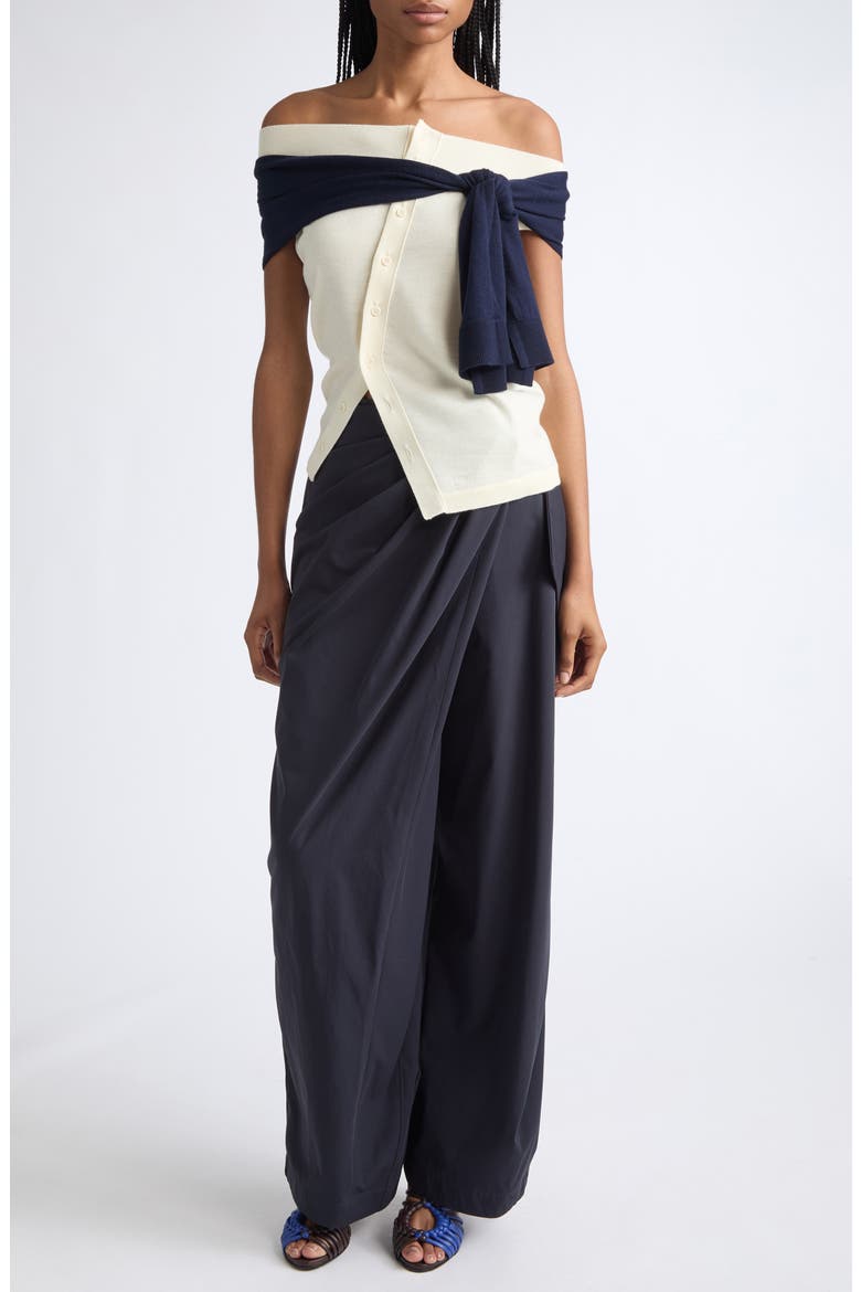 Off the Shoulder Cardigan, Alternate, color, OFF WHITE