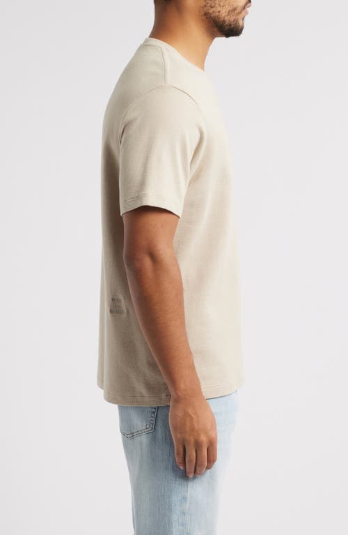 Frame Duo Fold Long Sleeve Cotton Crew T-shirt In Light Beige