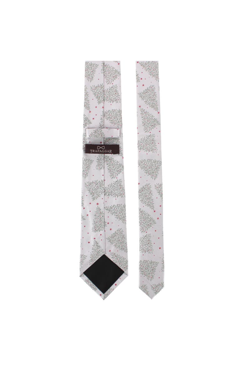 Sterling Modern Christmas Tree Novelty Holiday Necktie, Alternate, color, Silver