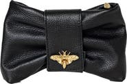 Persaman New York Bee Bow Leather Clutch