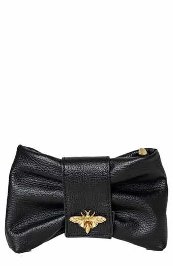 Persaman New York Bee Bow Leather Clutch