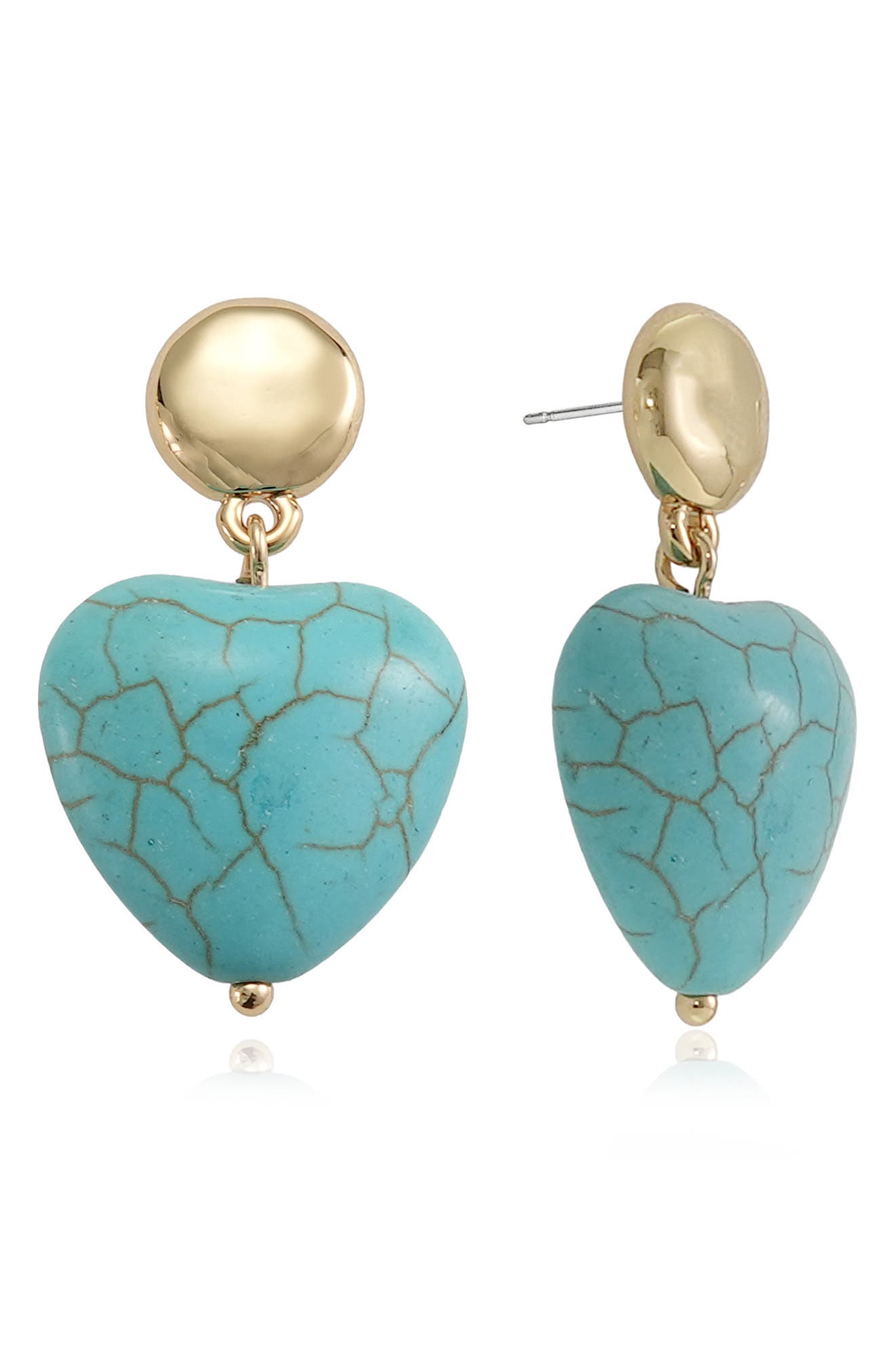 Ettika Stone Heart Drop Earrings