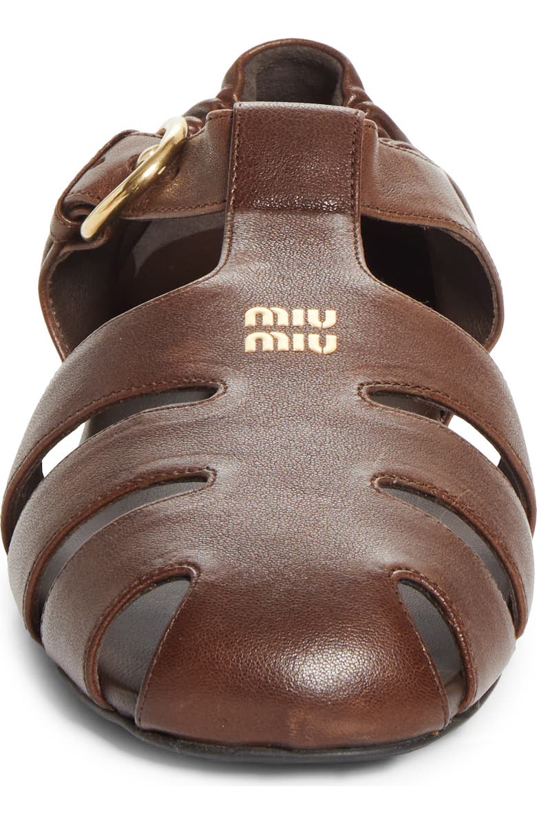 Miu Miu Ruches Fisherman Sandal, Alternate, color,