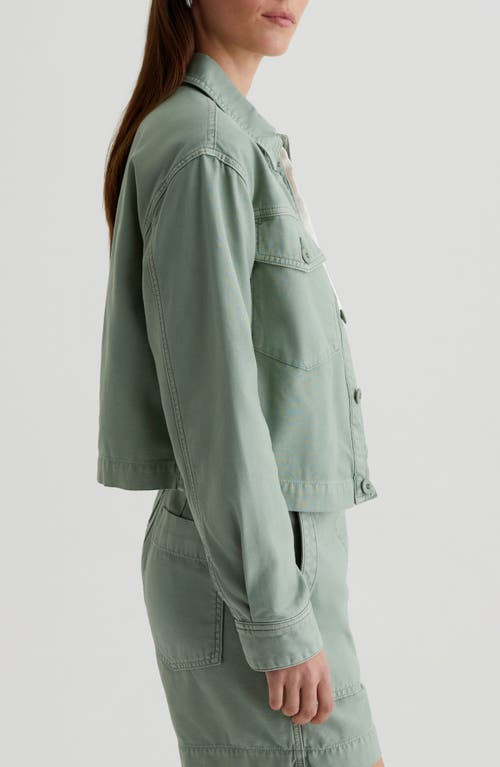 Shop Ag Valleta Utility Shirt Jacket In Sulfur Matcha Latte