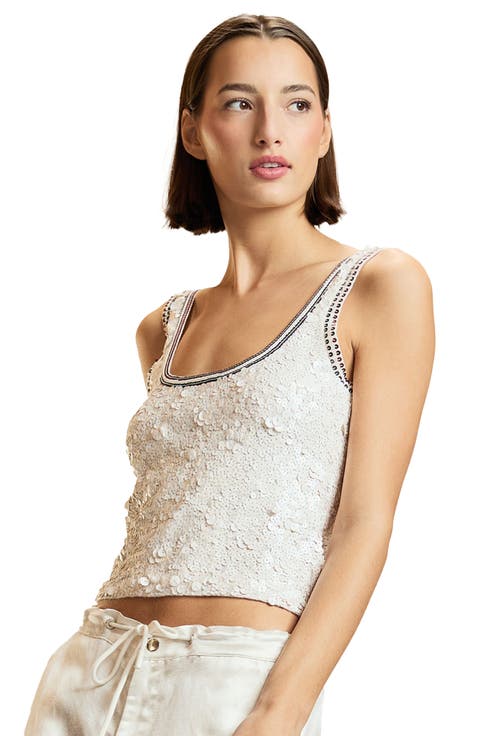 Sequin Scoop Neck Tank