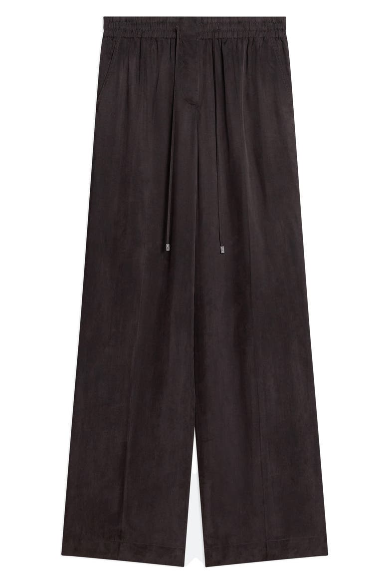 Fluid Microsuede Drawstring Pants, Alternate, color, TRUFFLE