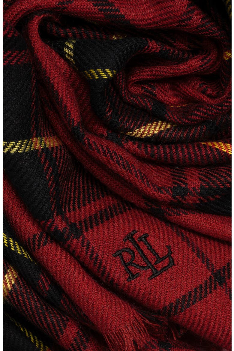 Light Weight Woven Square Scarf, Alternate, color, Red Plaid