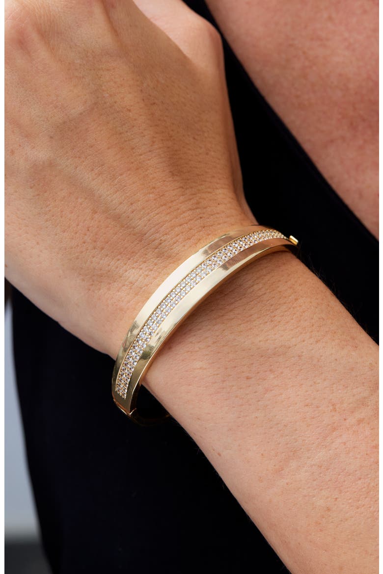 Modern Pavé Wide Hinged Cuff Bracelet, Alternate, color, YELLOW