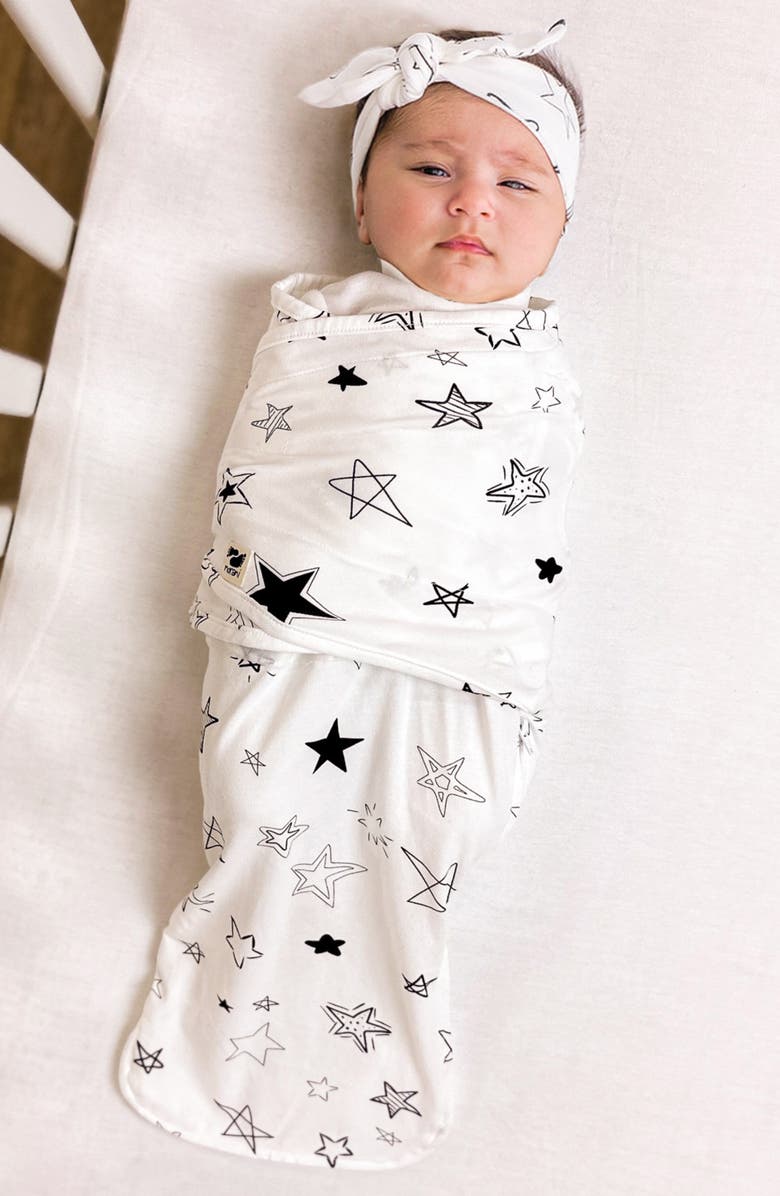 Norani Print Stretch Organic Cotton Swaddle Blanket, Alternate, color,