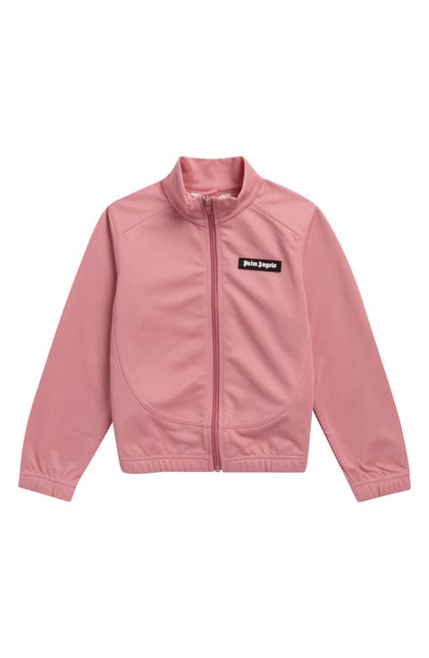 Kids' Curved Logo Crop Track Jacket