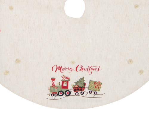 C & F Home C&f Home Merry Christmas Tree Skirt In Neutral