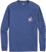 vineyard vines Après Ski Whale Long Sleeve Cotton Graphic Pocket T-Shirt