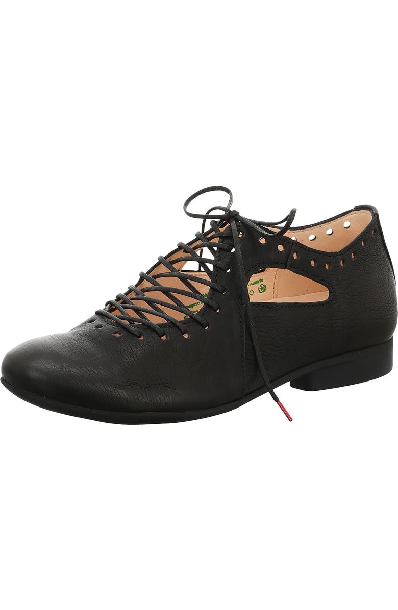 Think! Guad Lace-Up Flat, Main, color, Black