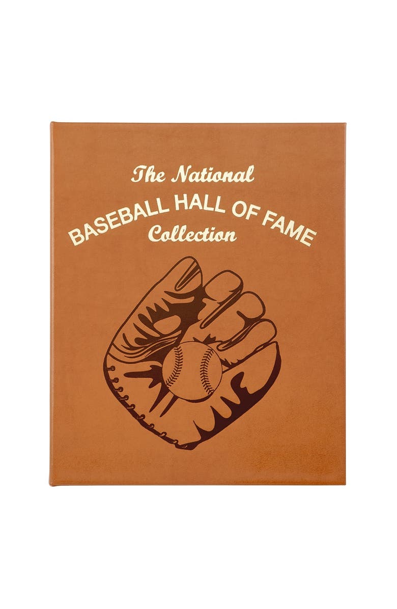 Graphic Image The National Baseball Hall Of Fame Collection Leather Coffee Table Book, Main, color, Beige