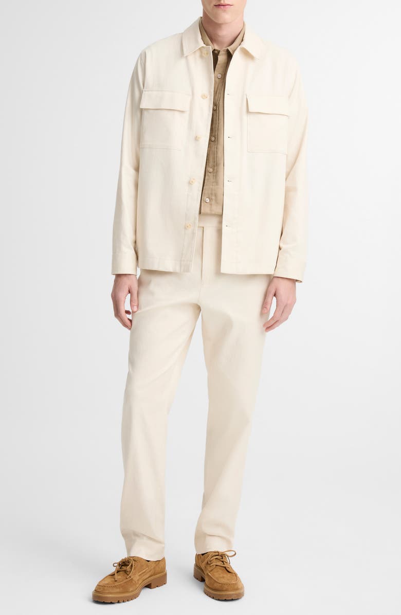 Vince Stretch Linen & Cotton Chore Coat, Alternate, color, Bone