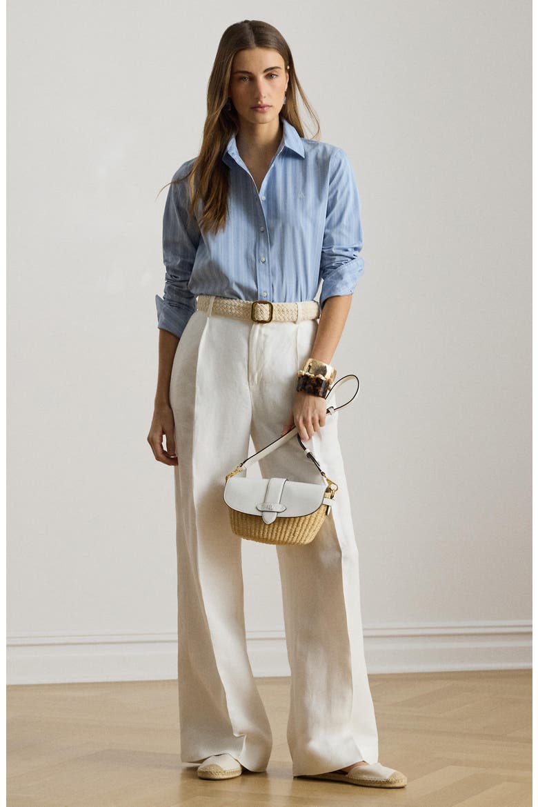 Stripe Cotton Broadcloth Button-Up Shirt, Alternate, color, BLUE/ WHITE MULTI