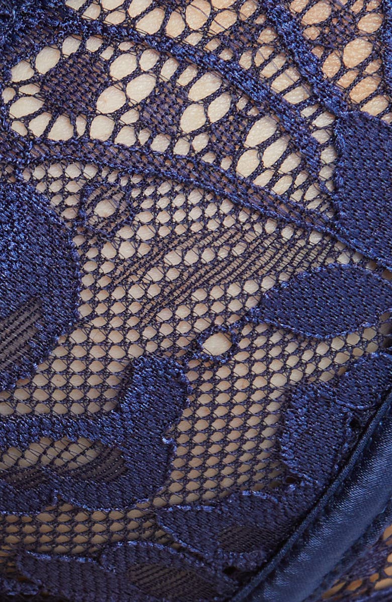 Oh La La Cheri Andie Lace Trim Mesh Underire Bra & Thong Set, Alternate, color, 