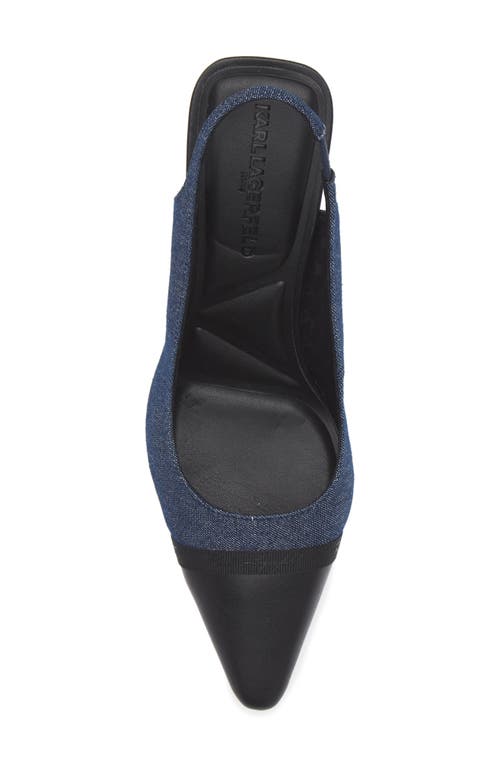 Karl Lagerfeld Paris Kinsley Slingback Pump In Navy/black